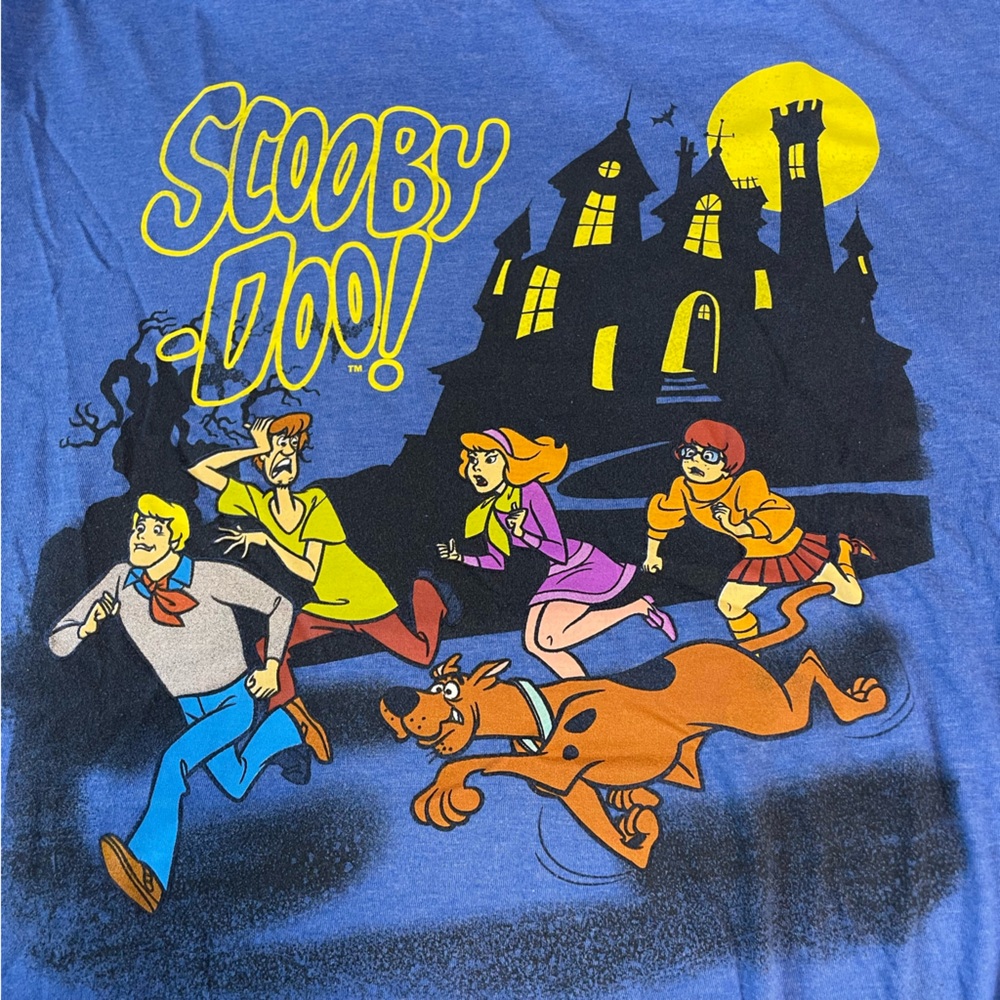 Scooby Doo T-Shirt XL Blue Retro Graphic 90s Cartoon Tee Nostalgia Dog Ghost - Picture 4 of 16